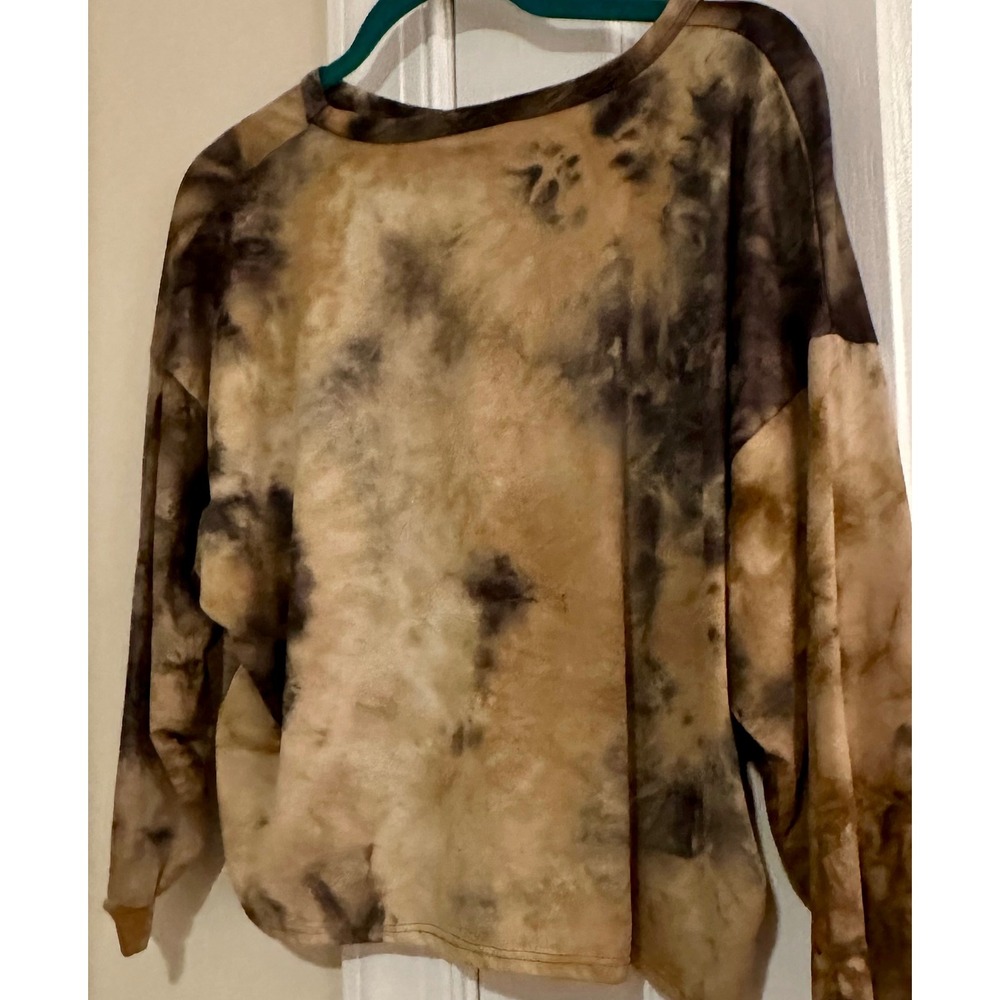 Olivia RaeTie Dye Pullover Top Long Sleeve Crewneck Casual Trendy small - Picture 2 of 3